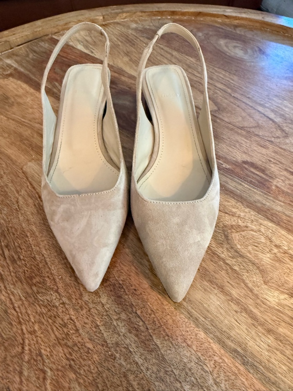 Theory Suede Slingback Heels Biege Size 38